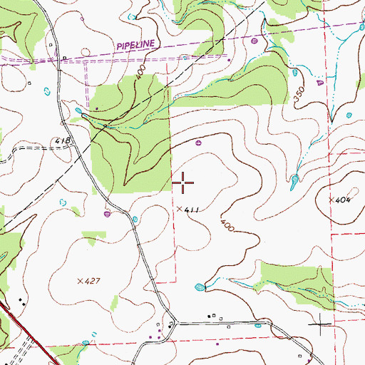 Topographic Map of Moore HX Ranch Airport, TX