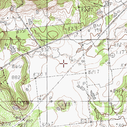 Topographic Map of Matthews Ranch Airport, TX