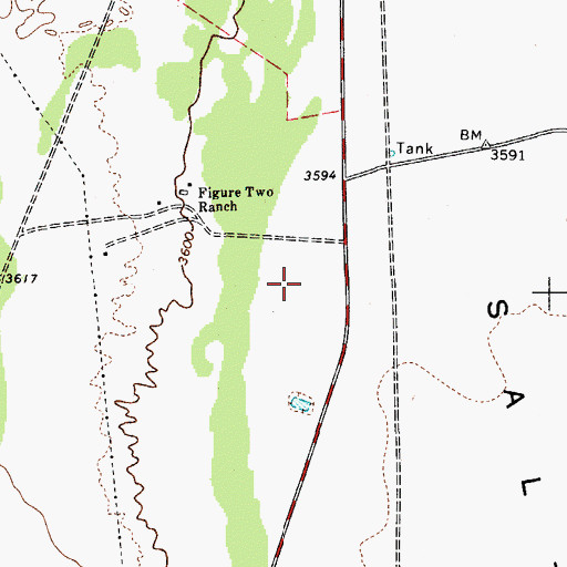 Topographic Map of Figure 2 Ranch Airport, TX