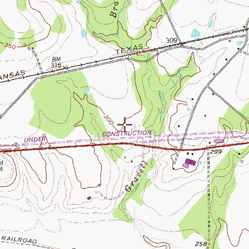 Topographic Map of Thunderbird Southwest Airport, TX