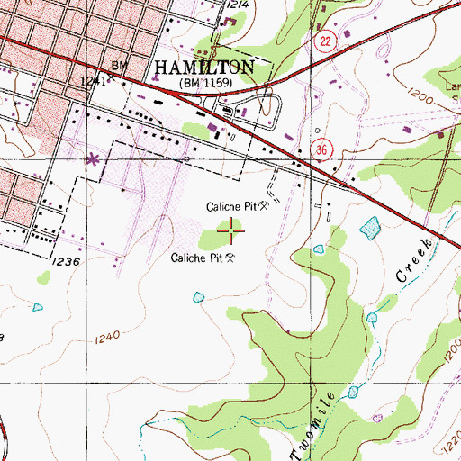 Topographic Map of Yacht Club Airport, TX