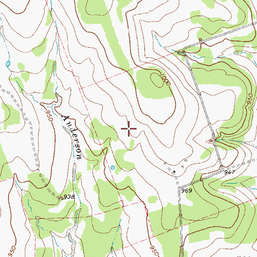 Topographic Map of Britts Crosswind Airport, TX