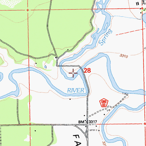 Topographic Map of Spring Creek, CA