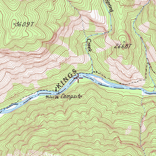 Topographic Map of Spring Creek, CA