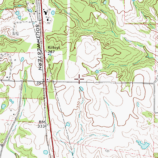 Topographic Map of Mount Pleasant Regional Airport, TX