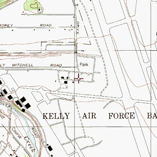 Topographic Map of Lackland Air Force Base (Kelly Field Annex), TX