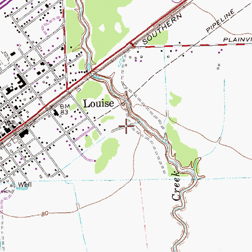 Topographic Map of Flying V Ranch Airport, TX