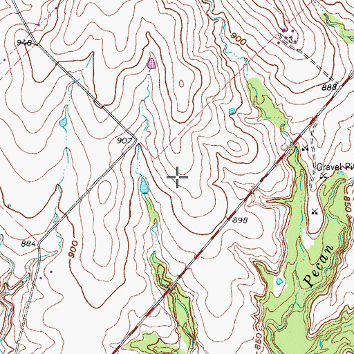 Topographic Map of Cain Airport, TX