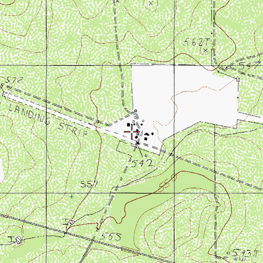 Topographic Map of Rancho Ecantado Airport, TX