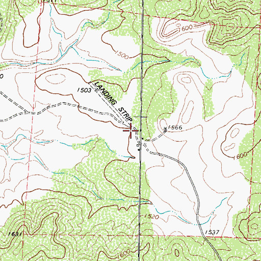 Topographic Map of Morning Star Ranch Airport, TX