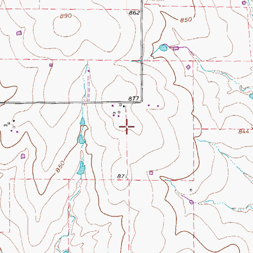 Topographic Map of Bucker Field, TX