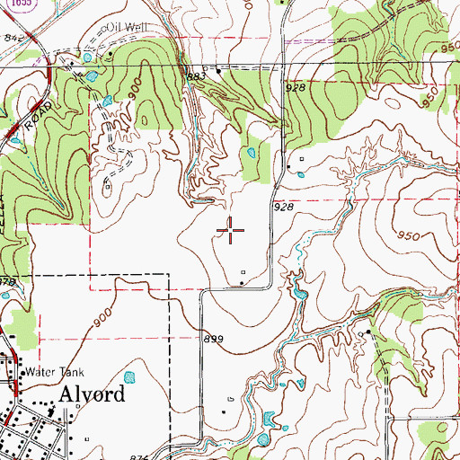 Topographic Map of Vance Field, TX