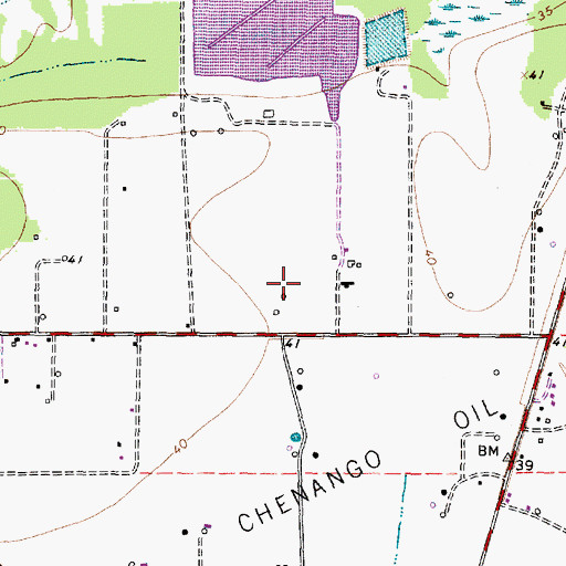 Topographic Map of Clover Lake Farms Airport, TX