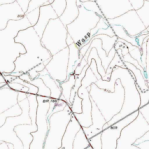 Topographic Map of Mockingbird Hill Airport, TX
