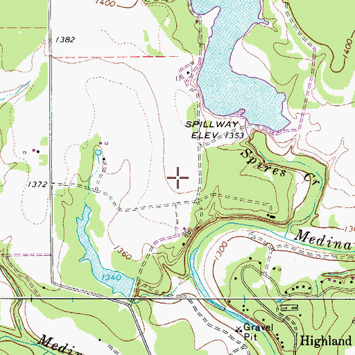 Topographic Map of Flying L Airport, TX