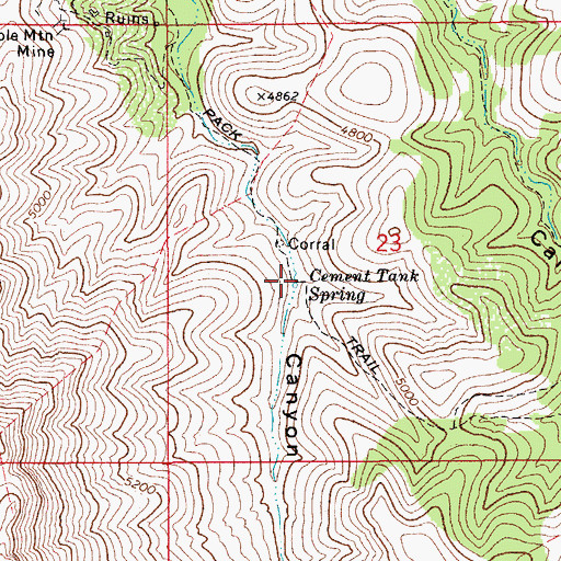 Topographic Map of Cement Tank Spring, AZ