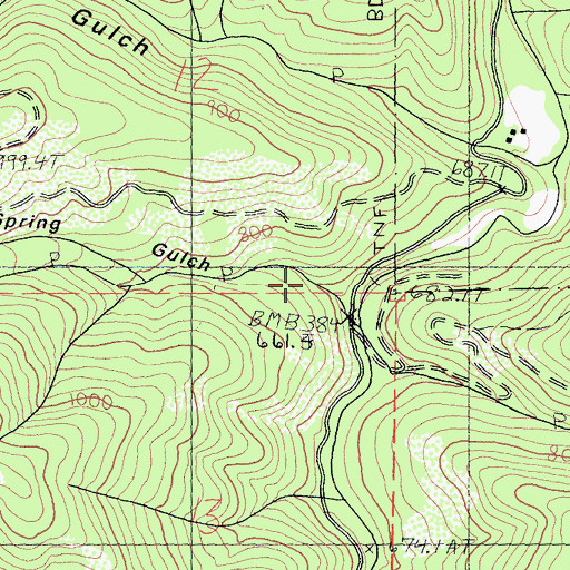 Topographic Map of Spring Gulch, CA