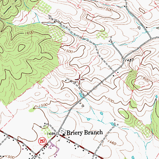 Topographic Map of Green Hills Farm, VA