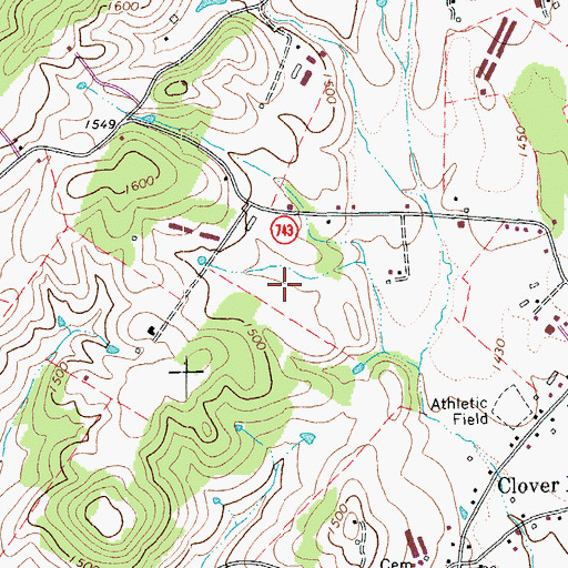 Topographic Map of Union Springs Dairy, VA