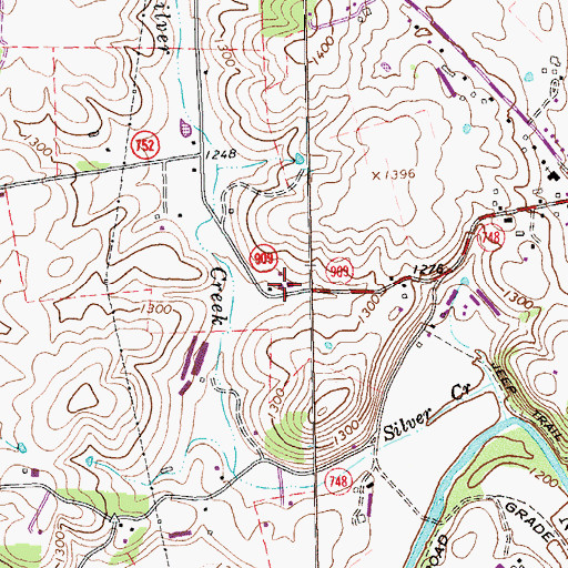 Topographic Map of Willow Bend Dairy, VA