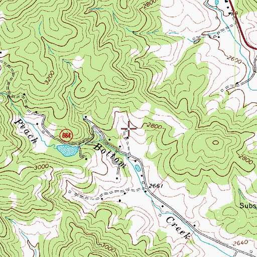 Topographic Map of Rolling Acres Dairy, VA
