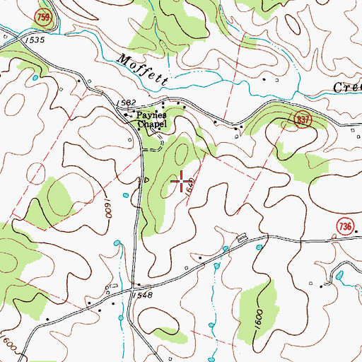 Topographic Map of Jennings Gap Dairy, VA