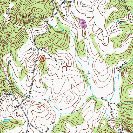 Topographic Map of Twin Oaks Dairy Farm, VA