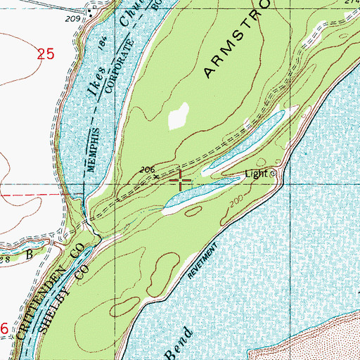 Topographic Map of Blue Point Towhead, AR