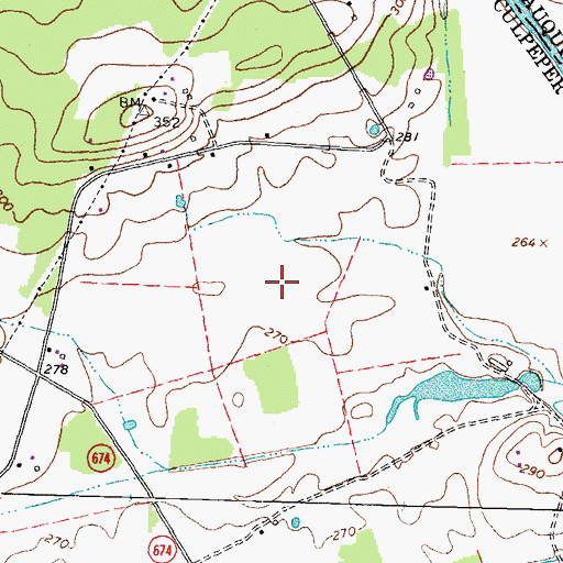 Topographic Map of Woodward Turf Farms, VA