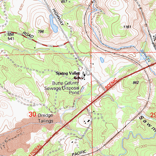 Topographic Map of Spring Valley Elementary School, CA