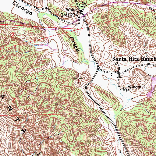 Topographic Map of Cienega Creek Quarry, CA