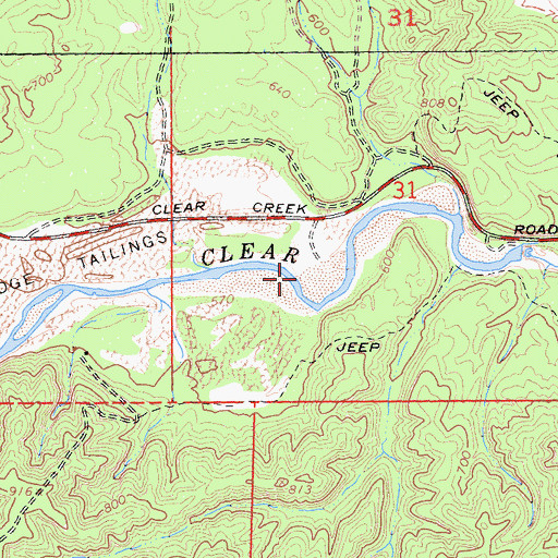 Topographic Map of Clear Creek Pit, CA