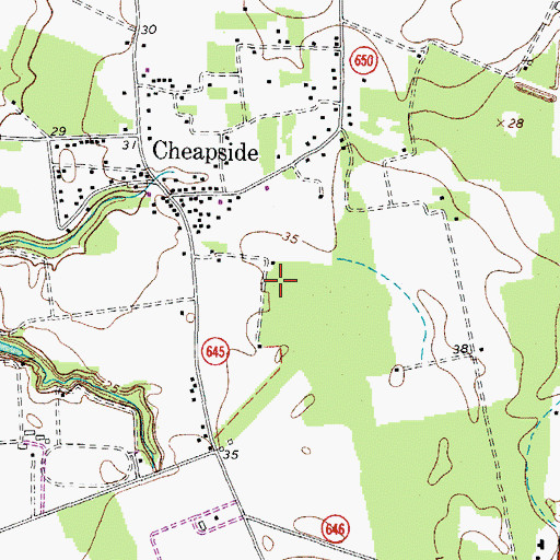 Topographic Map of Yaros Farms, VA