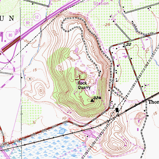 Topographic Map of Cordelia Quarry, CA