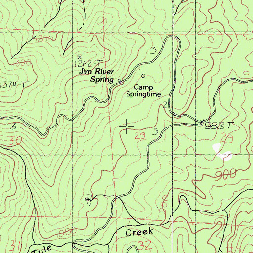 Topographic Map of Springtime Flat, CA
