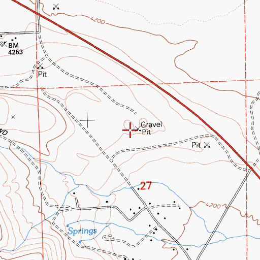 Topographic Map of Cowboy Joe Pit, CA
