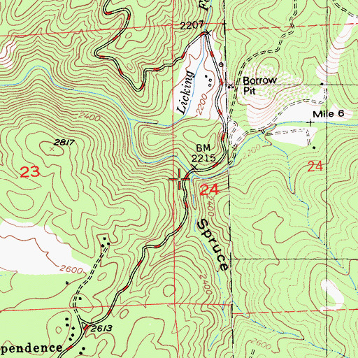 Topographic Map of Spruce Gulch, CA