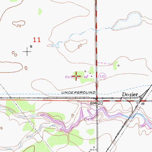 Topographic Map of Campbell Ranch, CA