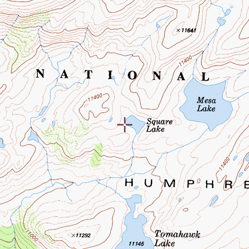 Topographic Map of Square Lake, CA