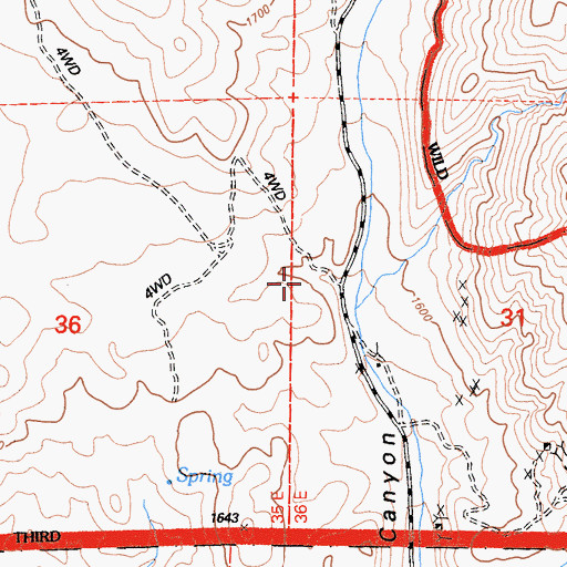 Topographic Map of Squares Tunnel, CA