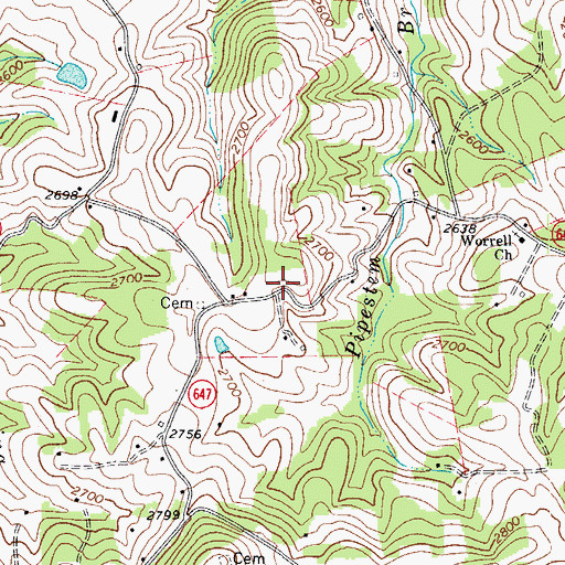 Topographic Map of Light's Farm, VA