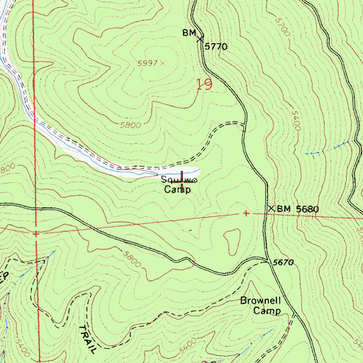 Topographic Map of Squaw Camp, CA