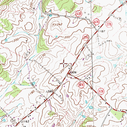 Topographic Map of Mulberry Hills Farm, VA