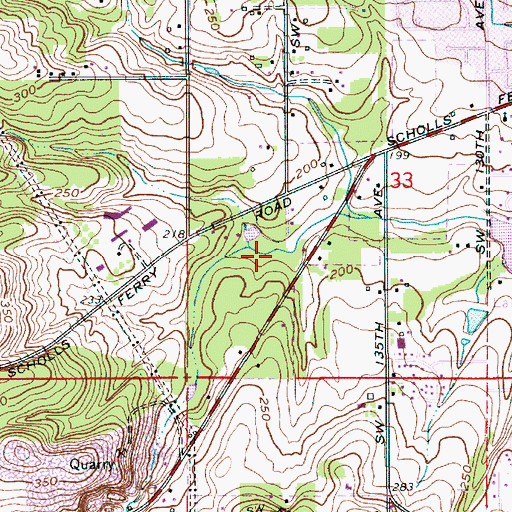 Topographic Map of Fern Creek, OR