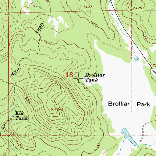 Topographic Map of Brolliar Tank, AZ