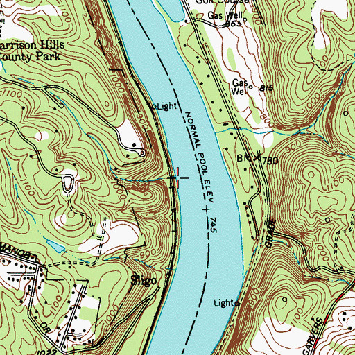 Topographic Map of Rachel Carson Run, PA