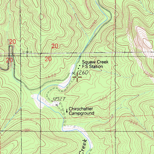 Topographic Map of Squaw Creek Fire Control Station, CA