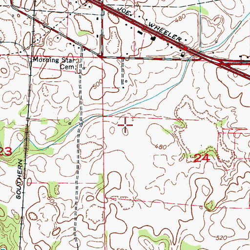 Topographic Map of Big River Airpark, AL