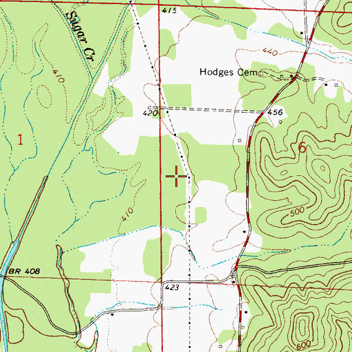 Topographic Map of Bird Nest Airport, AL
