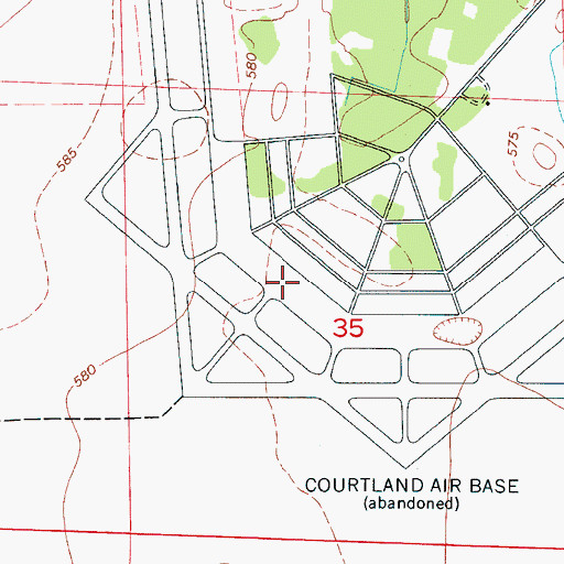 Topographic Map of Courtland Airport, AL